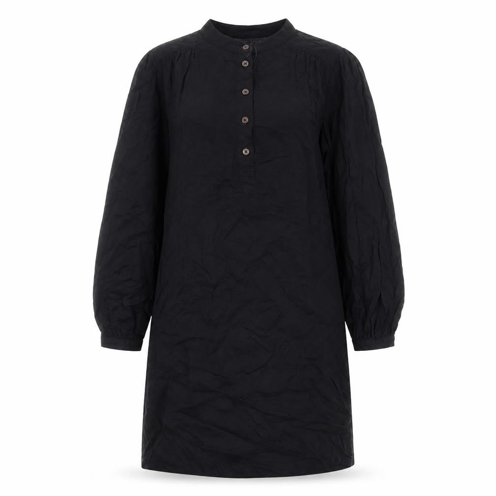 Marks and Spencer Womens Black Viscose A-Line Size 8 V-Neck Button
