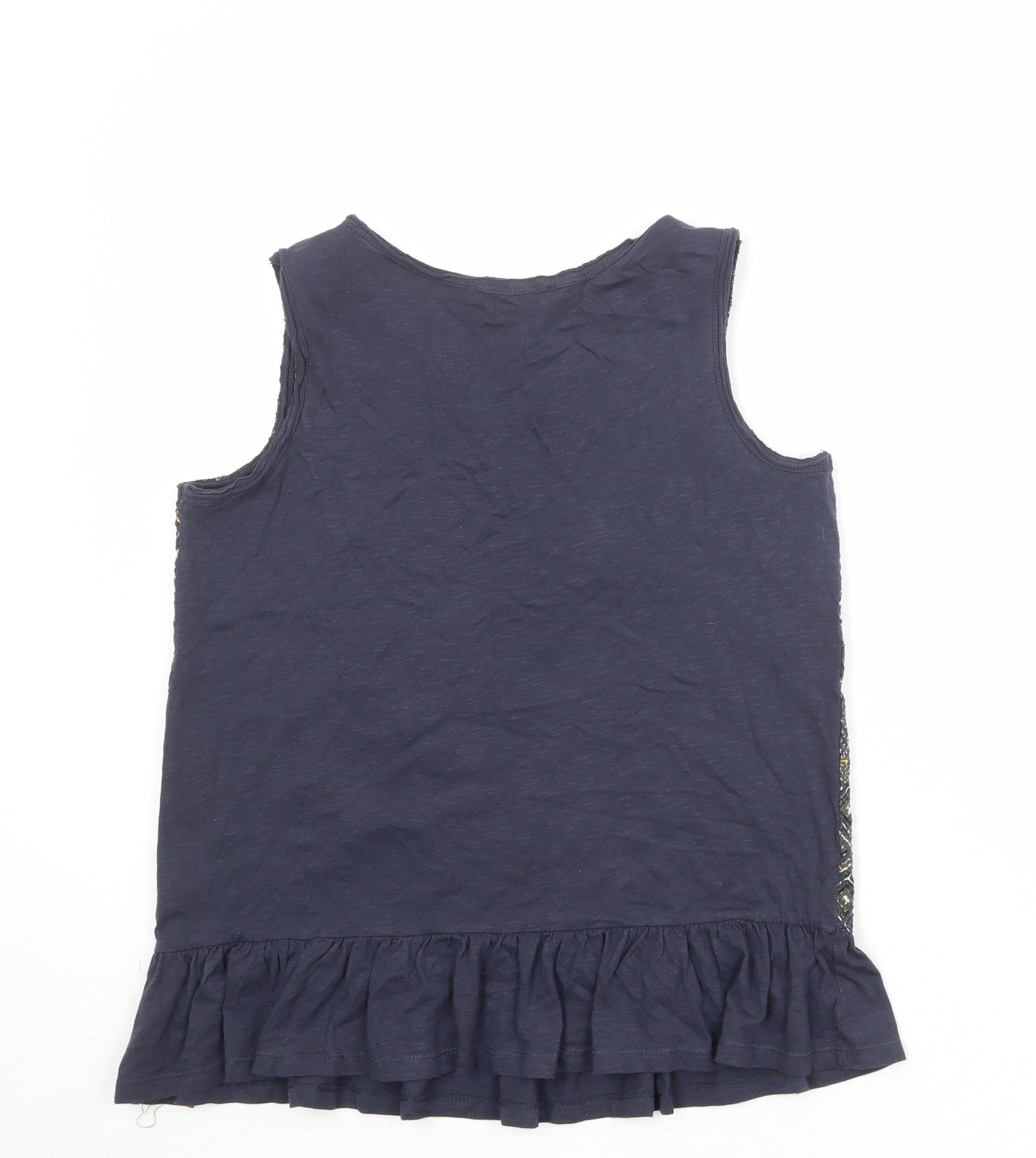 NEXT Womens Multicoloured Geometric 100% Cotton Basic Tank Size 10 V-Neck