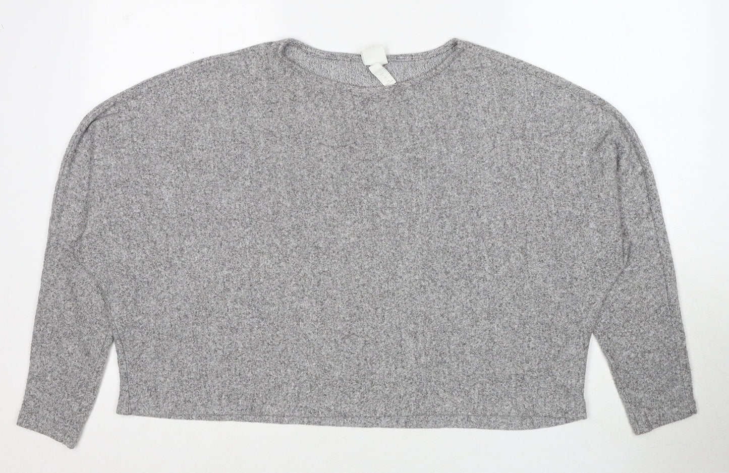 H&M Womens Grey Round Neck Viscose Pullover Jumper Size L