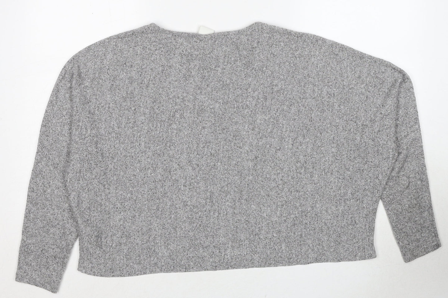 H&M Womens Grey Round Neck Viscose Pullover Jumper Size L