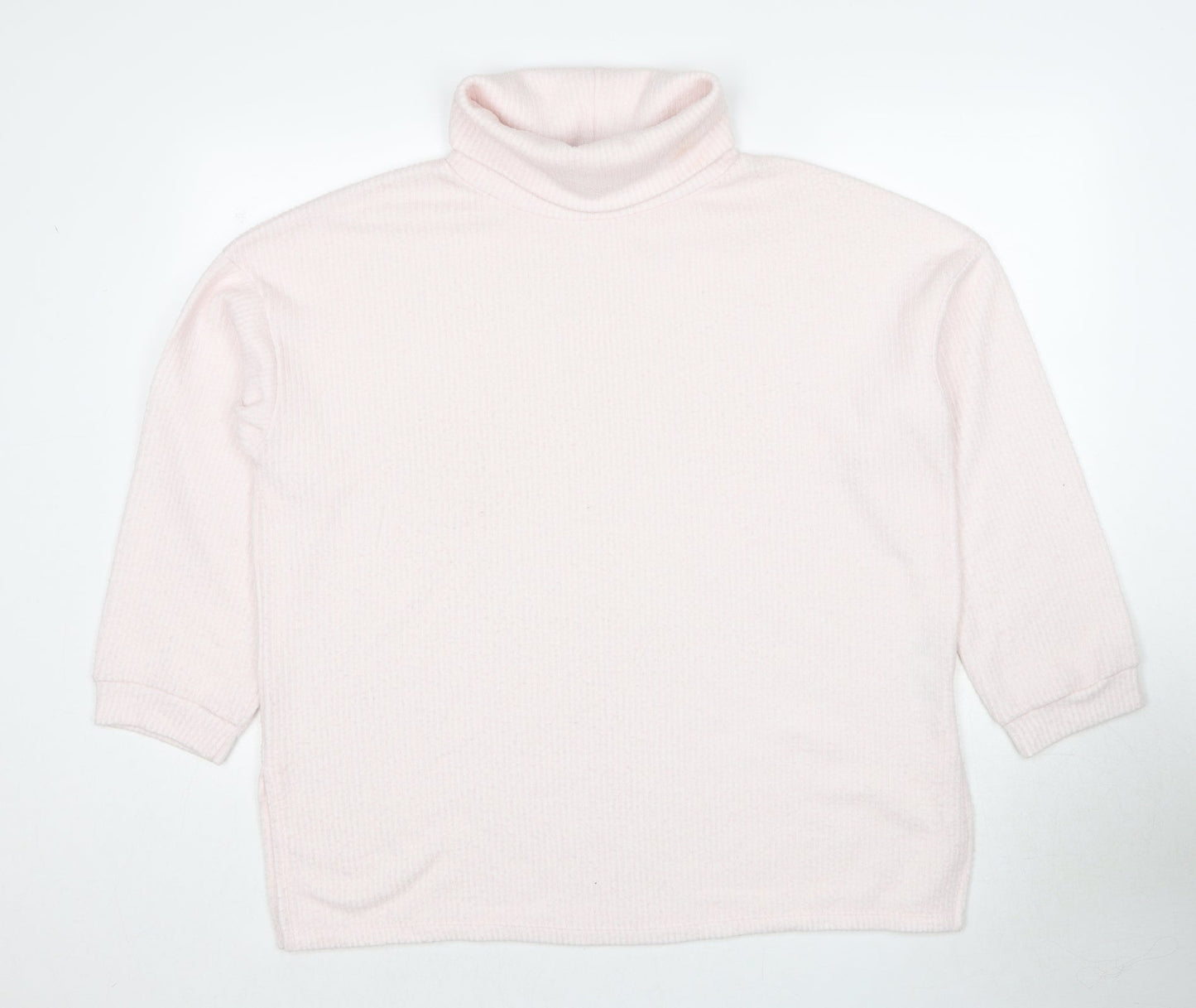 New Look Womens Pink Roll Neck Polyester Pullover Jumper Size L