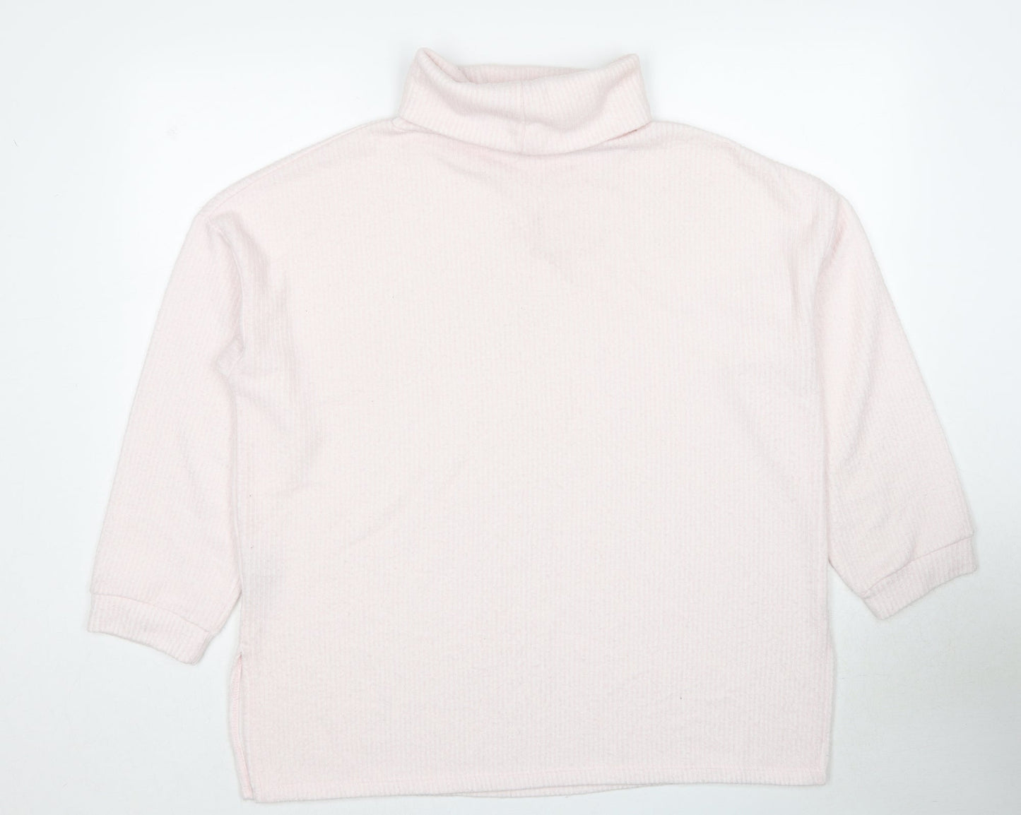 New Look Womens Pink Roll Neck Polyester Pullover Jumper Size L