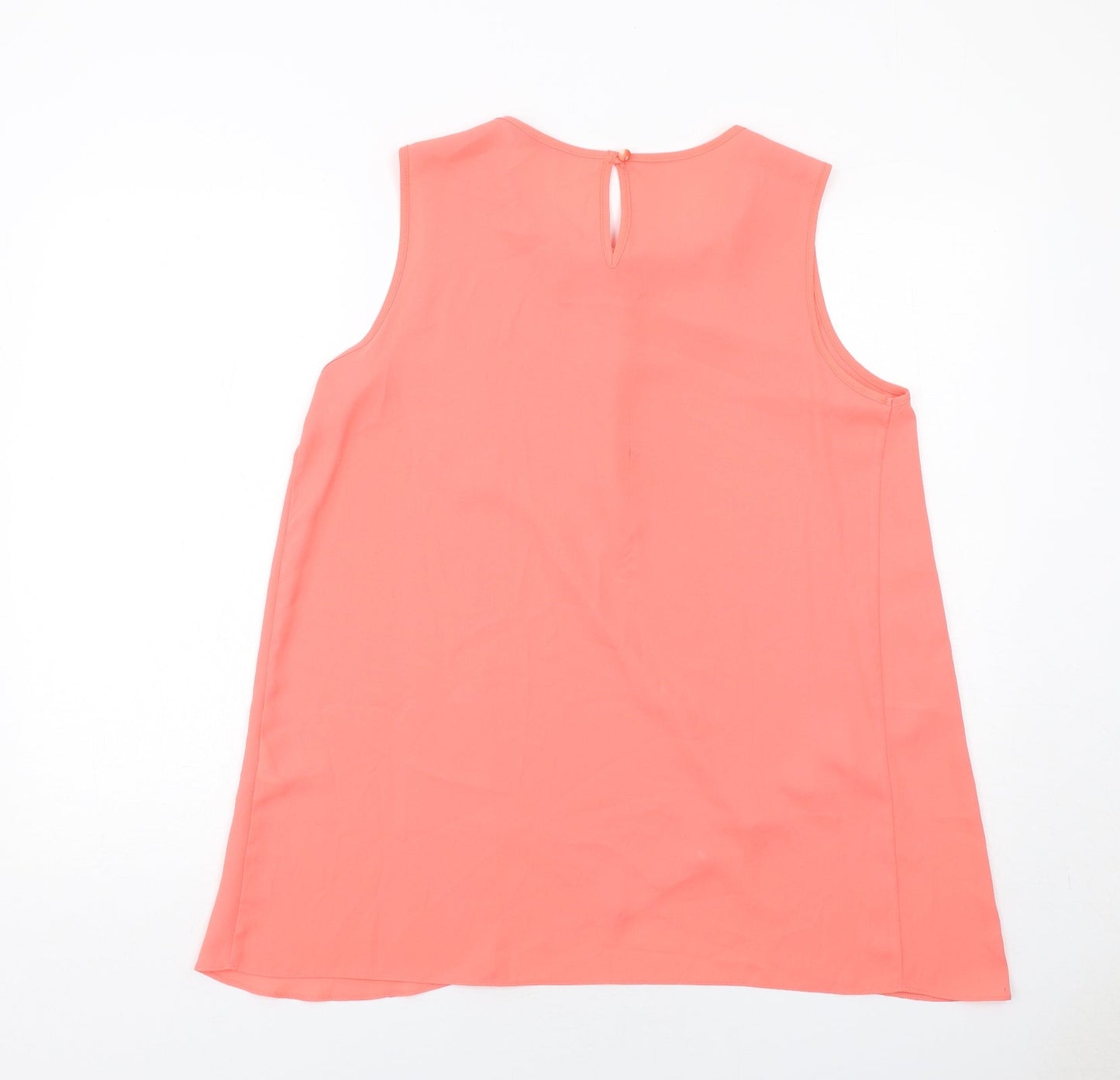 Roman Womens Orange Polyester Basic Blouse Size 14 Round Neck - Embellished Neckline