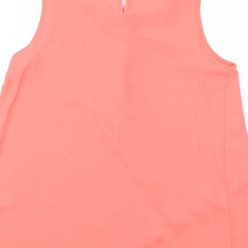 Roman Womens Orange Polyester Basic Blouse Size 14 Round Neck - Embellished Neckline