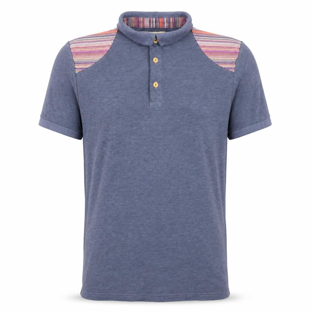 Burton Mens Blue Cotton Polo Size S Collared Button