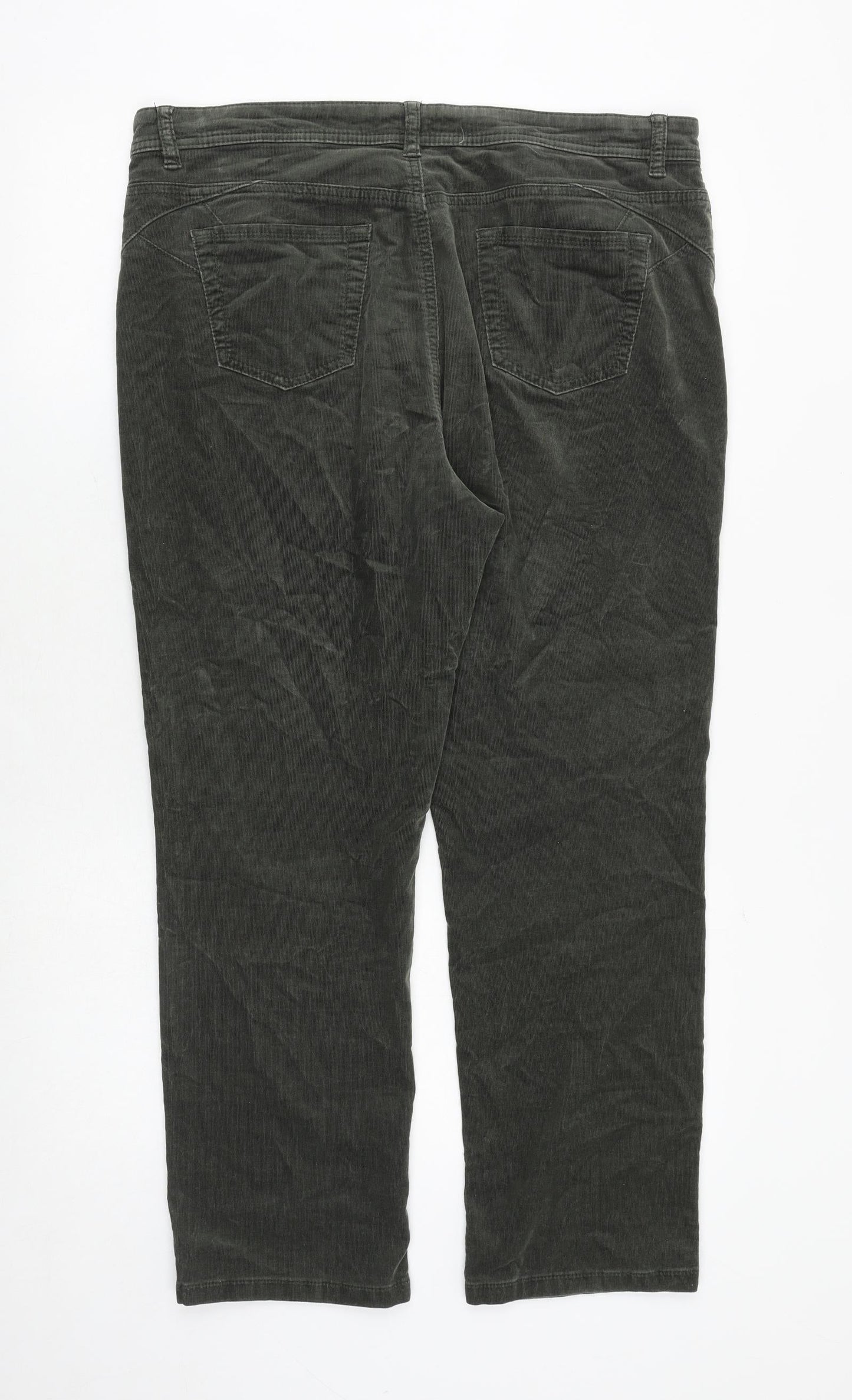 Per Una Womens Green Polyester Trousers Size 36 in Regular Zip
