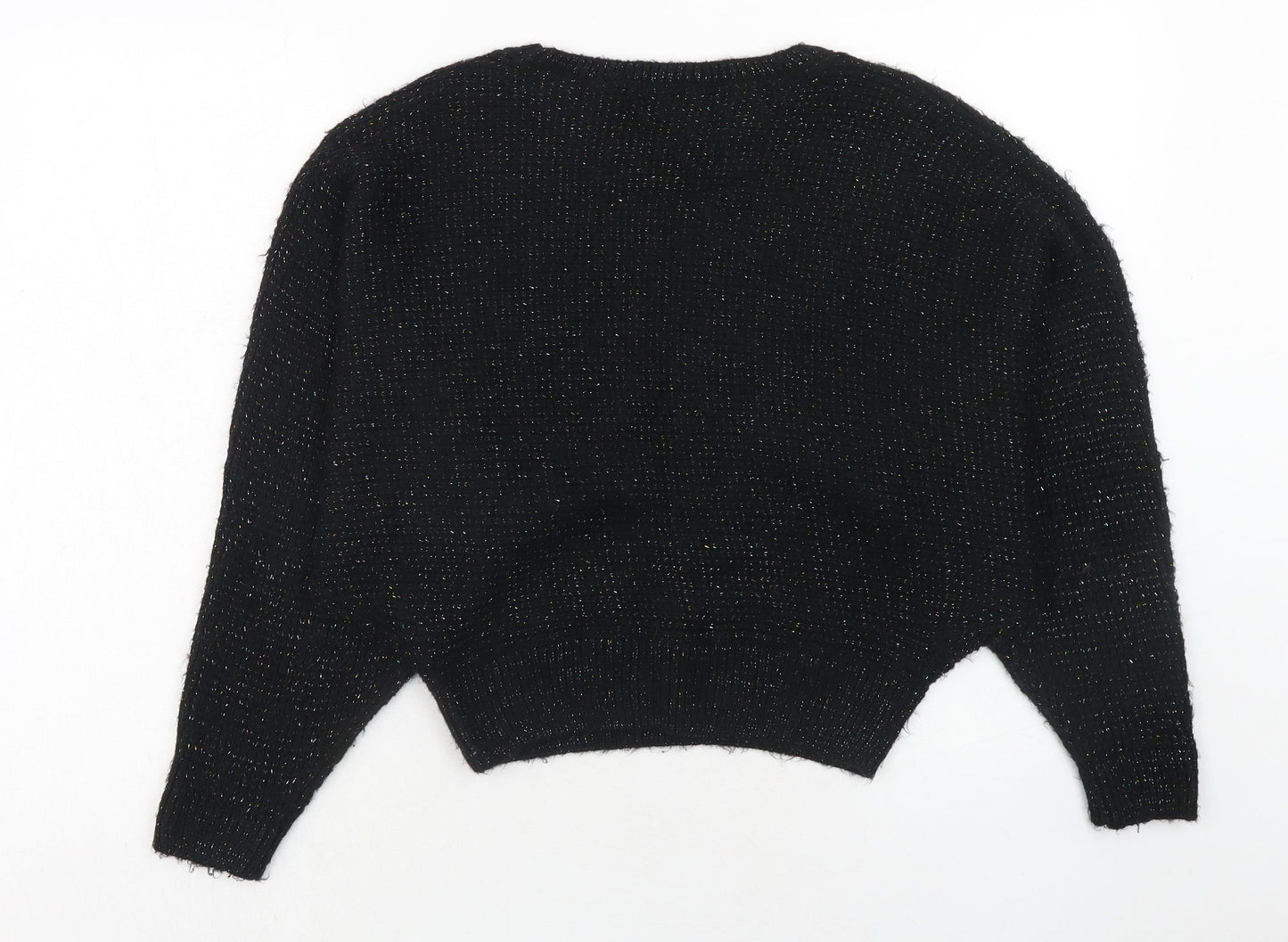 Cooperative Womens Black Round Neck Acrylic Pullover Jumper Size S