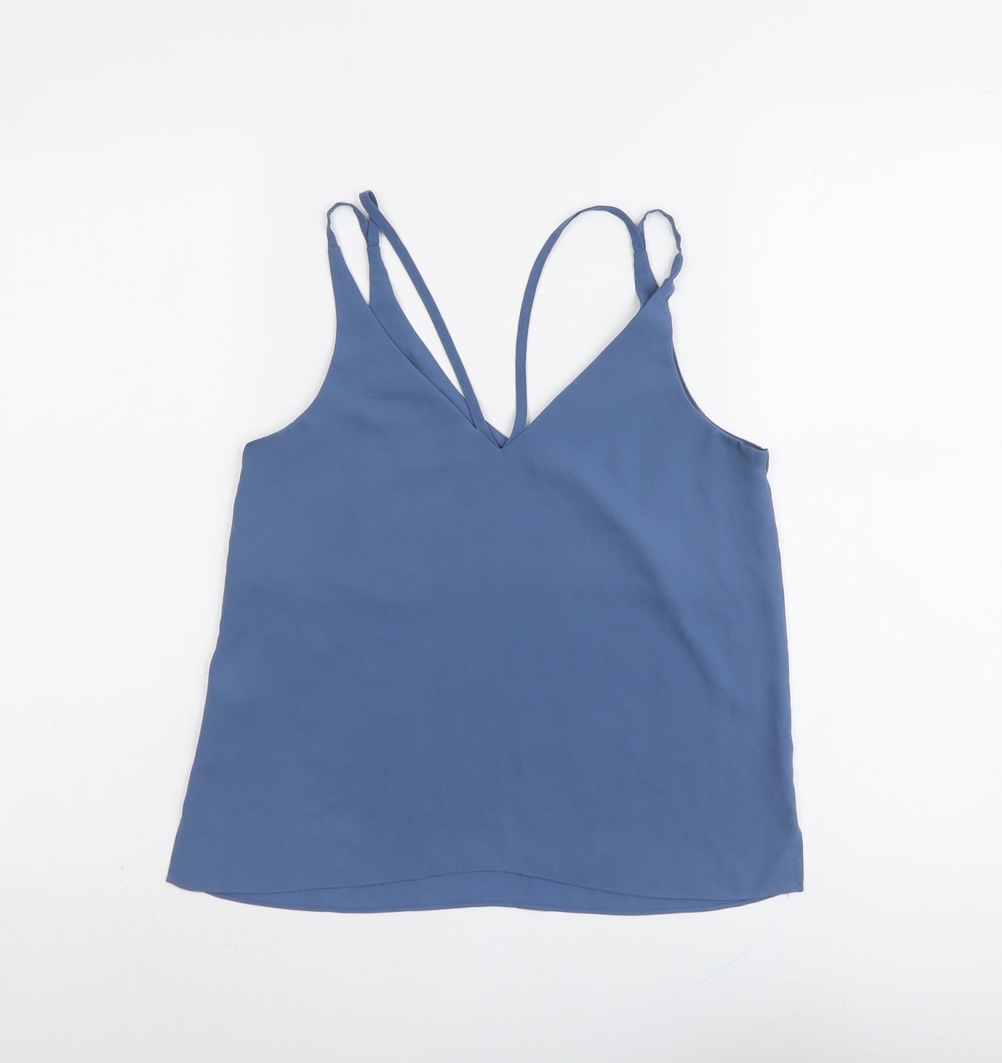Topshop Womens Blue Polyester Camisole Tank Size 6 V-Neck