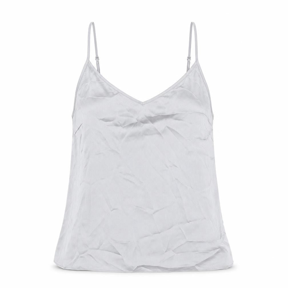 Marks and Spencer Womens Grey Polyester Basic Tank Size 12 V-Neck