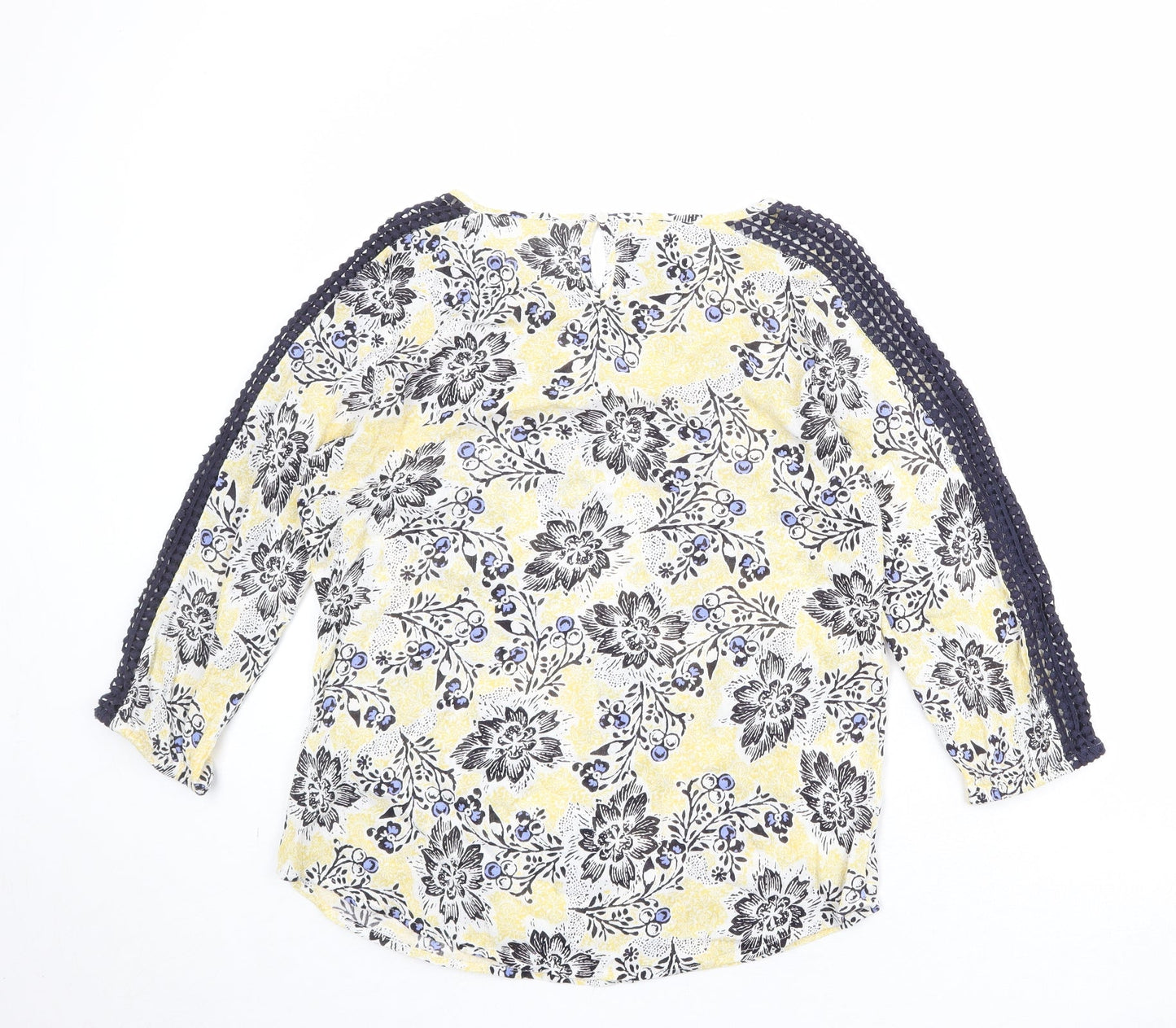 M&Co Womens Multicoloured Floral Viscose Basic Blouse Size 10 Boat Neck