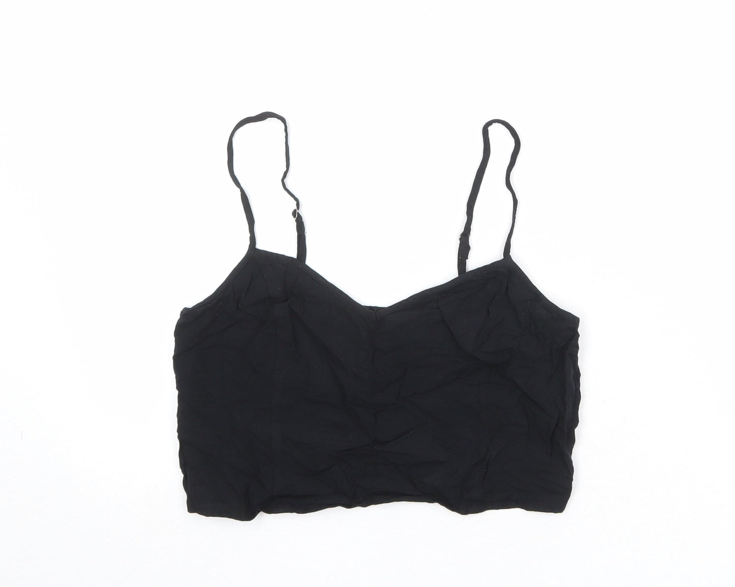 Hollister Womens Black Polyester Cropped Tank Size M V-Neck