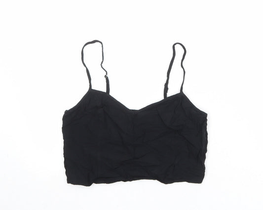 Hollister Womens Black Polyester Cropped Tank Size M V-Neck