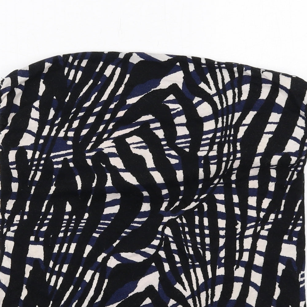 H&M Womens Multicoloured Geometric Cotton Basic Blouse Size L Square Neck - Strapless