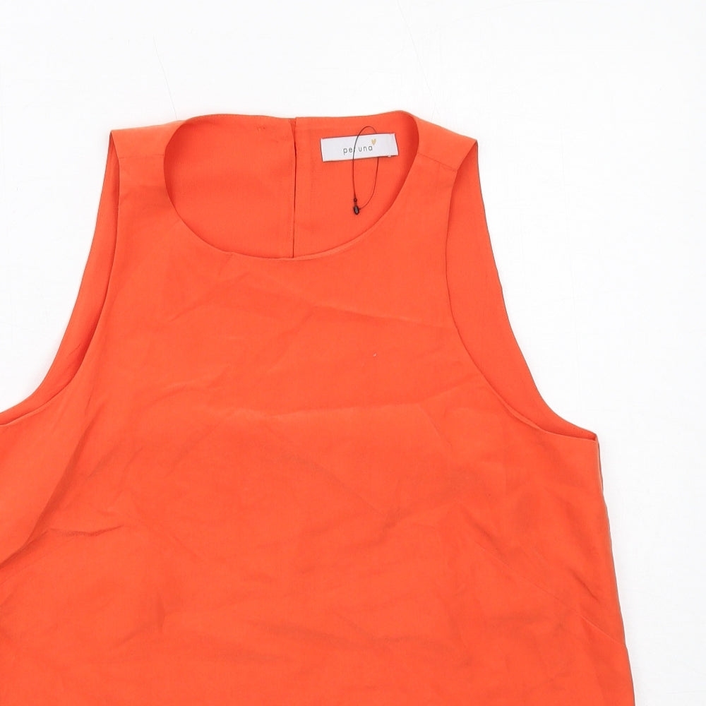 Per Una Womens Orange Modal Basic Blouse Size 8 Boat Neck