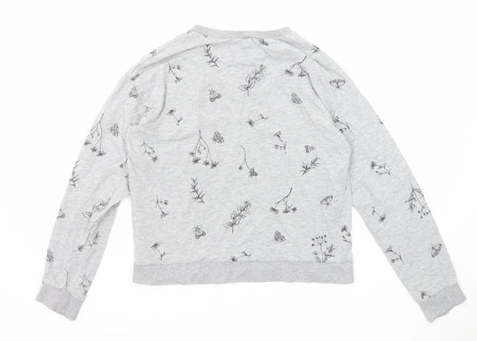 Divided by H&M Womens Grey Geometric Cotton Pullover Sweatshirt Size S Pullover