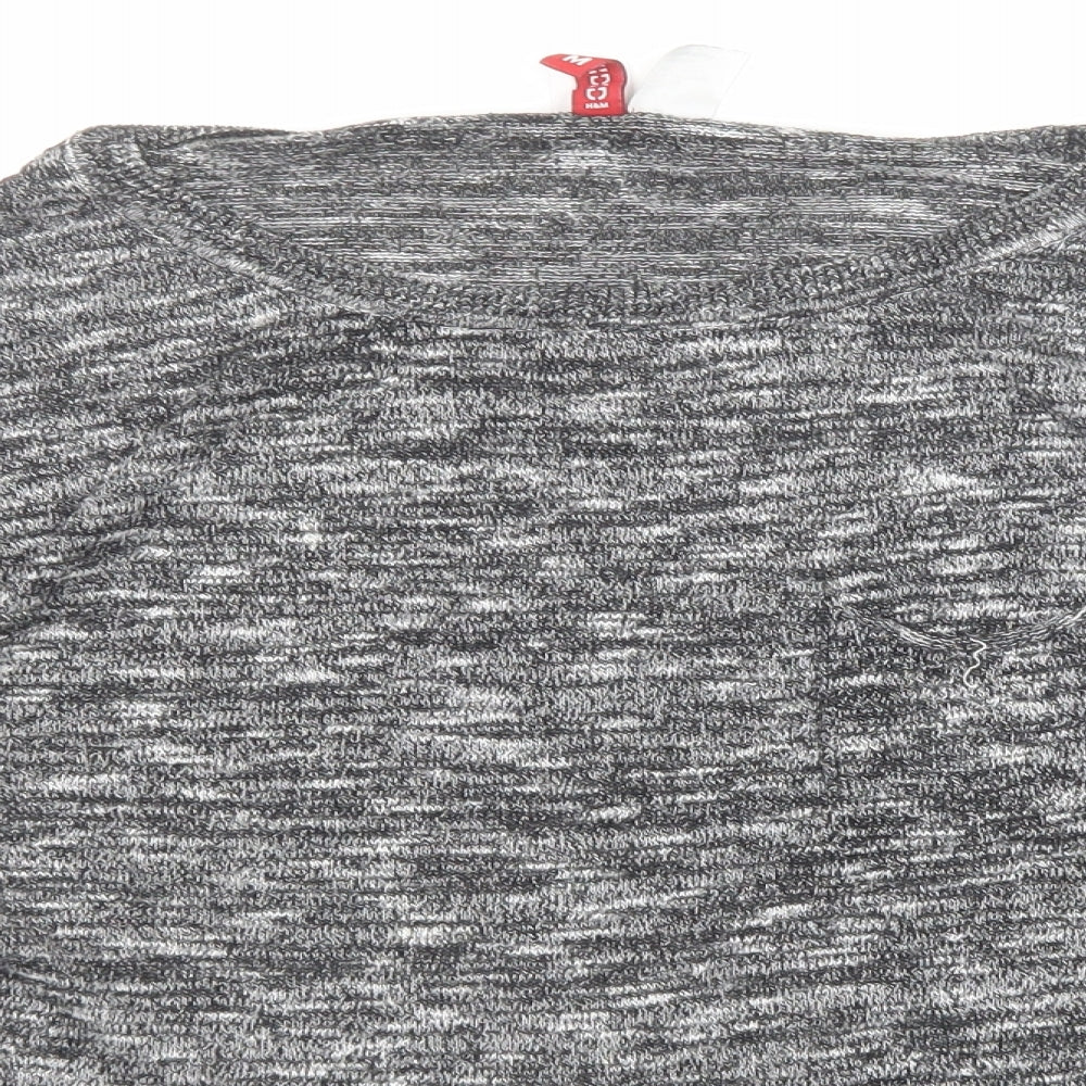 Divided by H&M Womens Black Boat Neck Polyester Pullover Jumper Size M