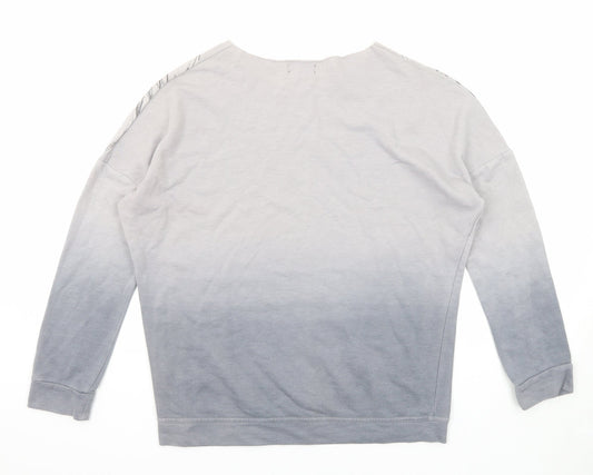 Topshop Womens Grey Cotton Pullover Sweatshirt Size 6 Pullover - Eagle