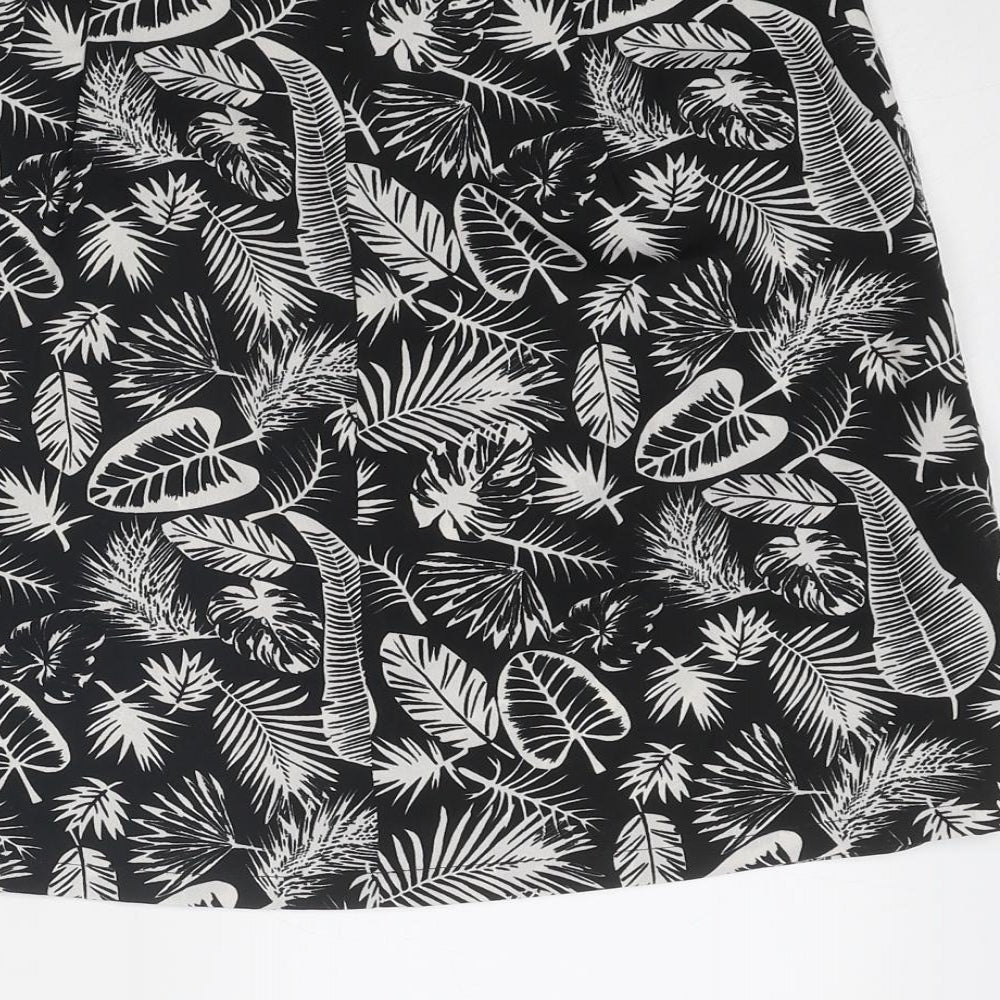 Golddigga Womens Black Geometric Polyester A-Line Skirt Size 12 Zip
