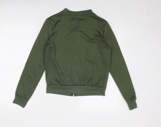 PRETTYLITTLETHING Womens Green Bomber Jacket Jacket Size S Zip - Size S-M