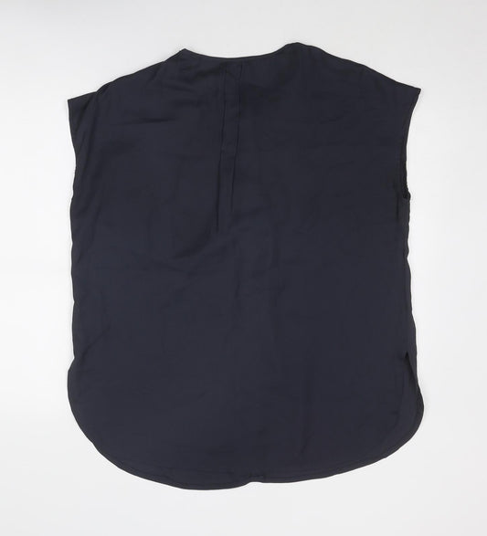JD Williams Womens Grey Polyester Basic Button-Up Size 12 Round Neck
