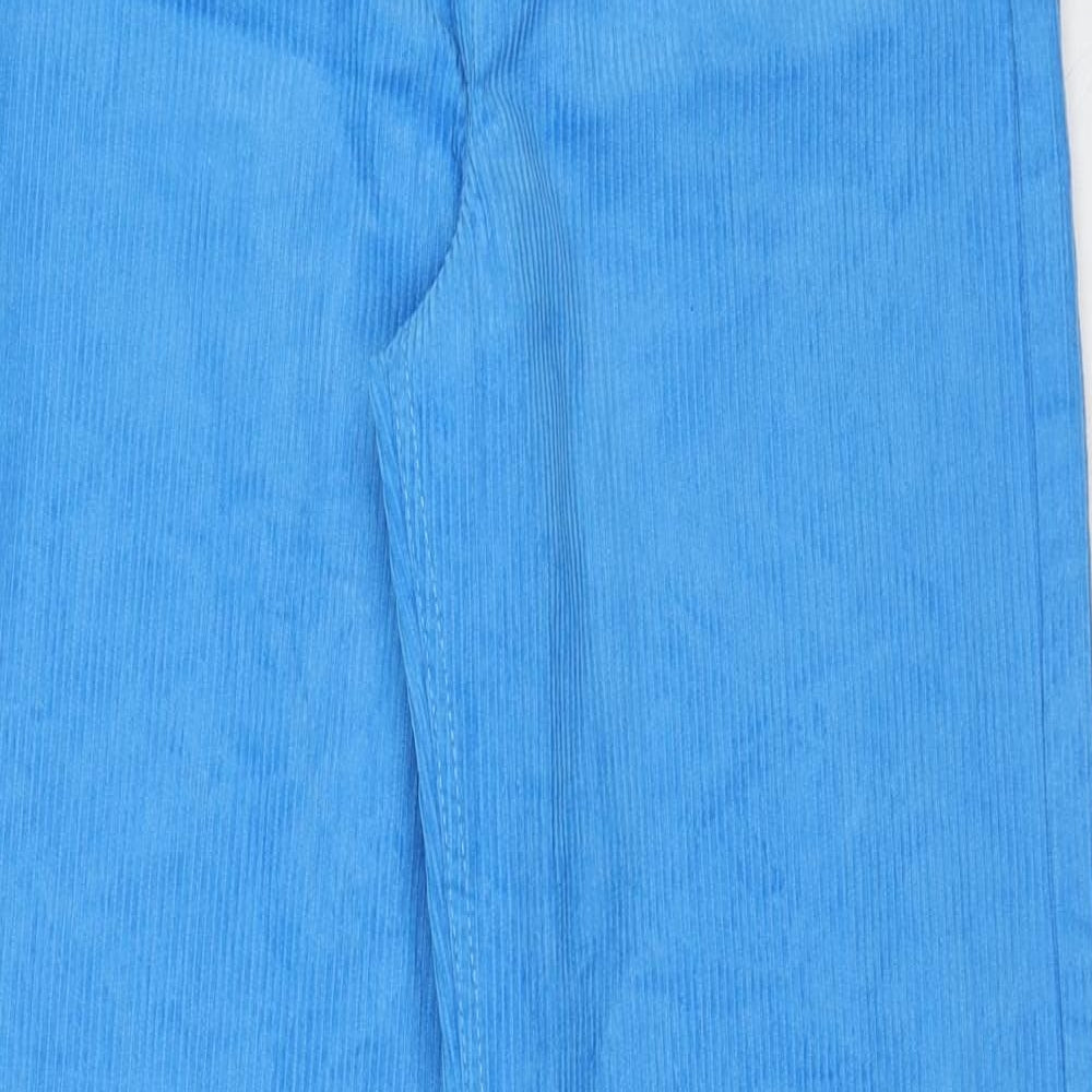 Monki Womens Blue Cotton Trousers Size 6 Regular Zip
