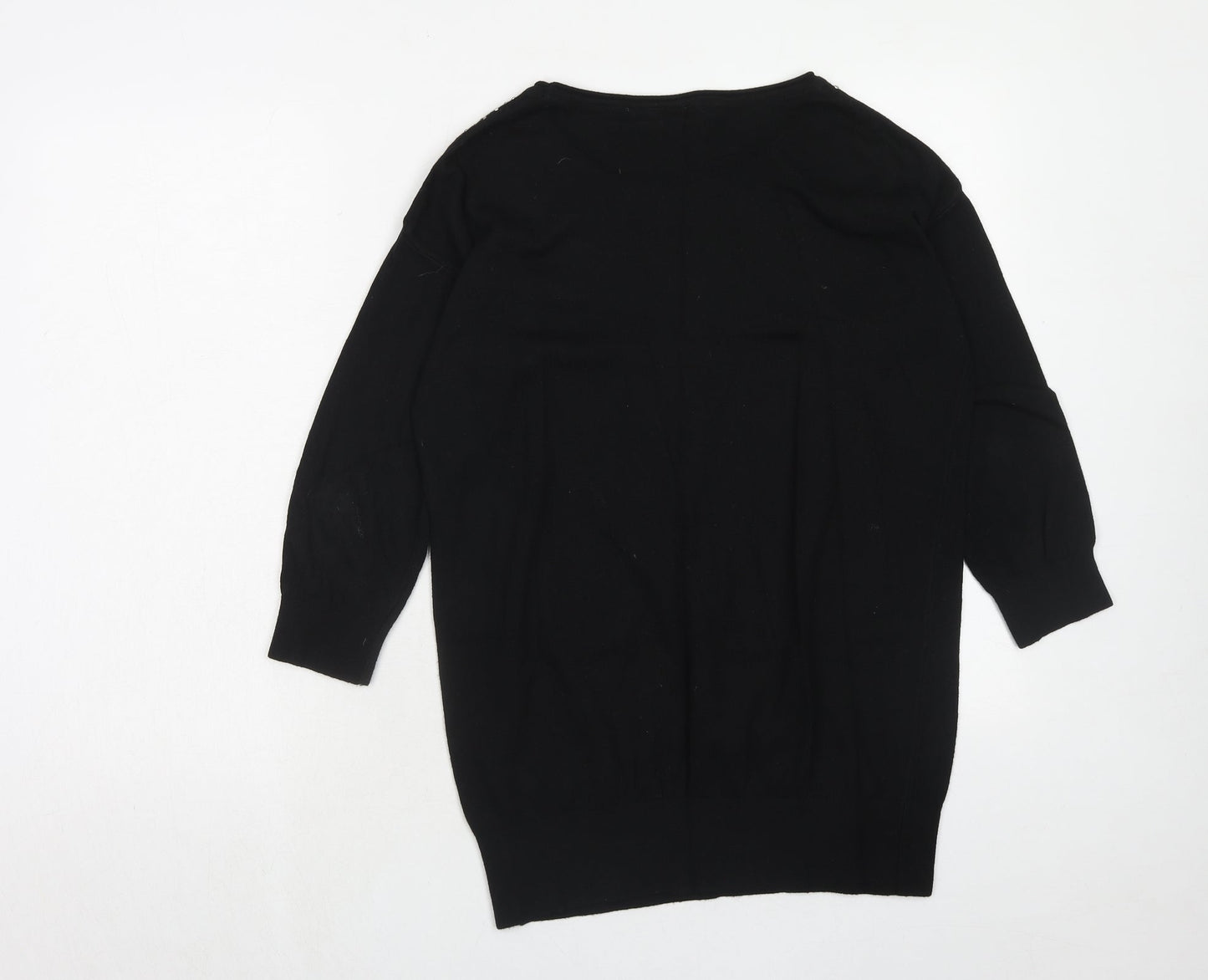 Wallis Womens Black Boat Neck Viscose Pullover Jumper Size S