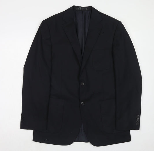 Marks and Spencer Mens Black Polyester Jacket Suit Jacket Size 40 Regular