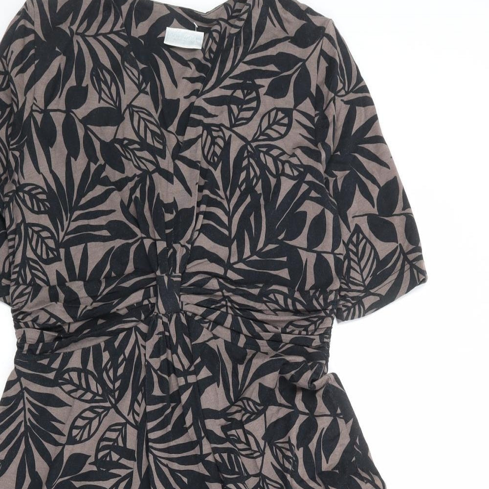 Cotswold Collections Womens Black Geometric Viscose Trapeze & Swing Size 8 V-Neck Pullover