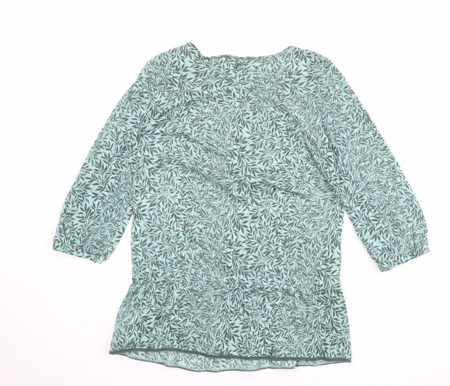 NEXT Womens Green Floral Acrylic Basic Tank Size 12 Round Neck