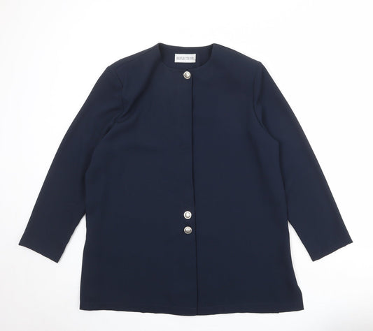 Reflections Womens Blue Jacket Blazer Size L Button