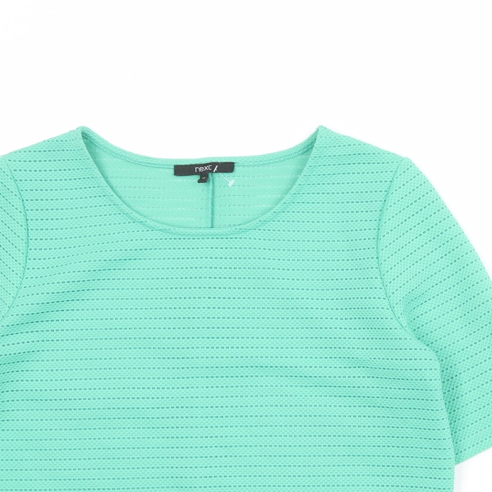 NEXT Womens Green Polyester Jersey T-Shirt Size 12 Round Neck