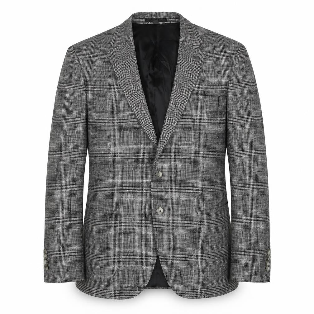Marks and Spencer Mens Grey Plaid Viscose Jacket Suit Jacket Size 42 Regular