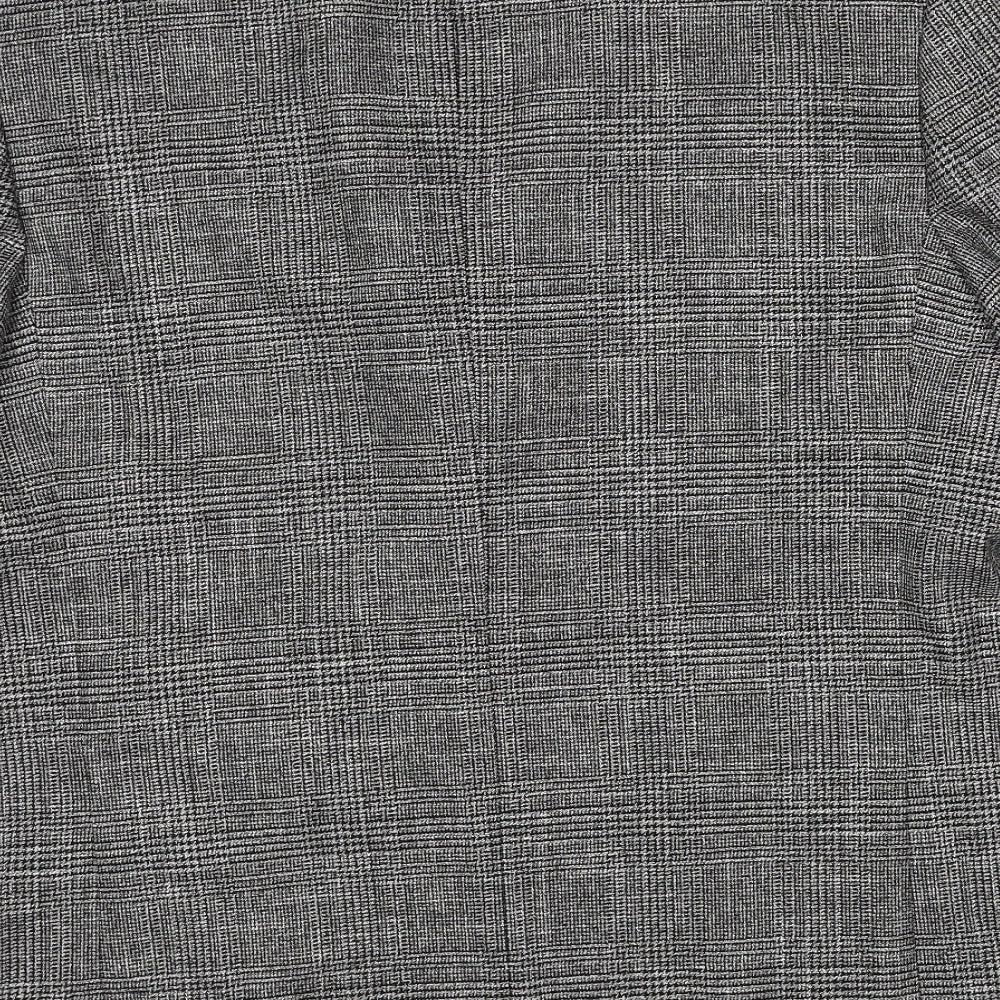 Marks and Spencer Mens Grey Plaid Viscose Jacket Suit Jacket Size 42 Regular