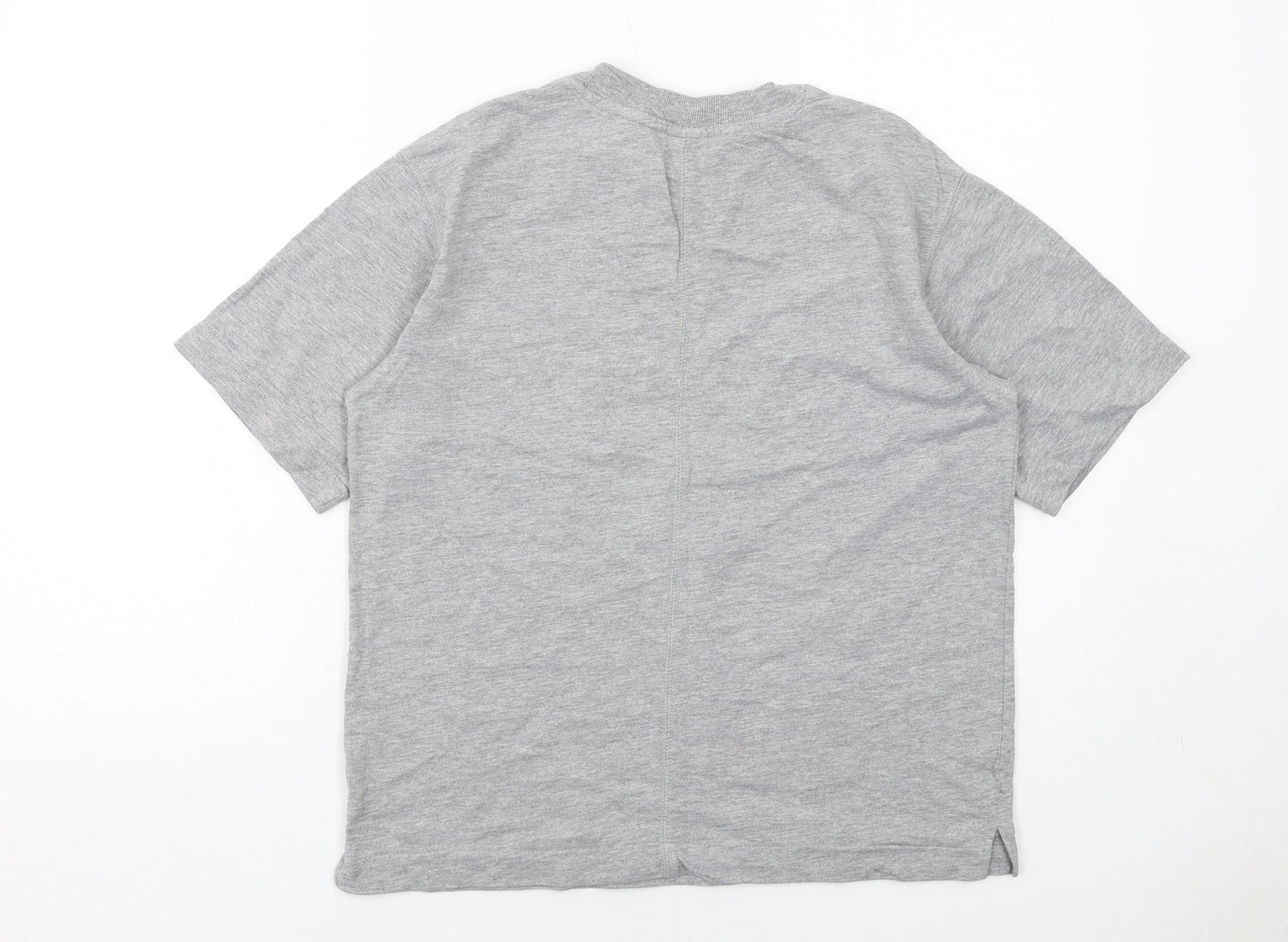 H&M Womens Grey Cotton Basic T-Shirt Size S Round Neck