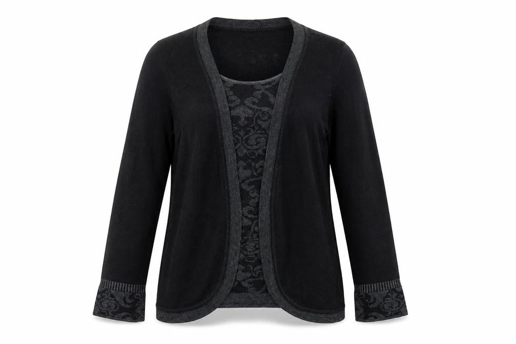 Casamia Womens Black Round Neck Geometric Viscose Pullover Jumper Size S - Twin Set