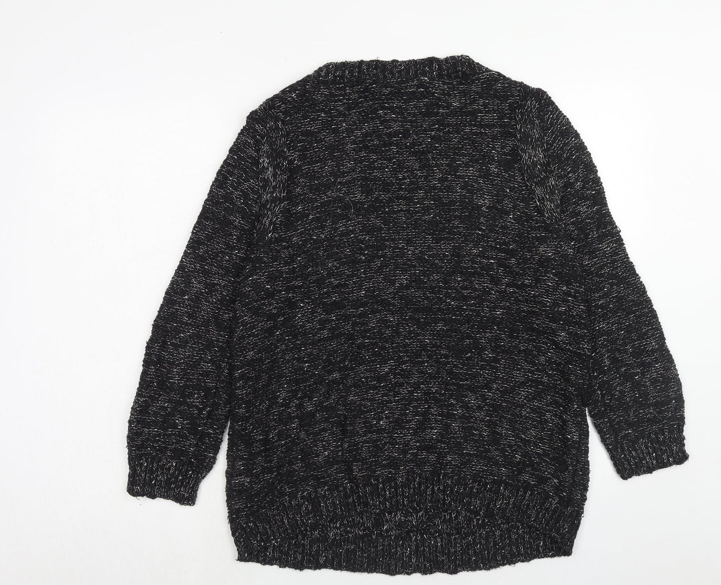 Marks and Spencer Womens Black Round Neck Cotton Pullover Jumper Size 10