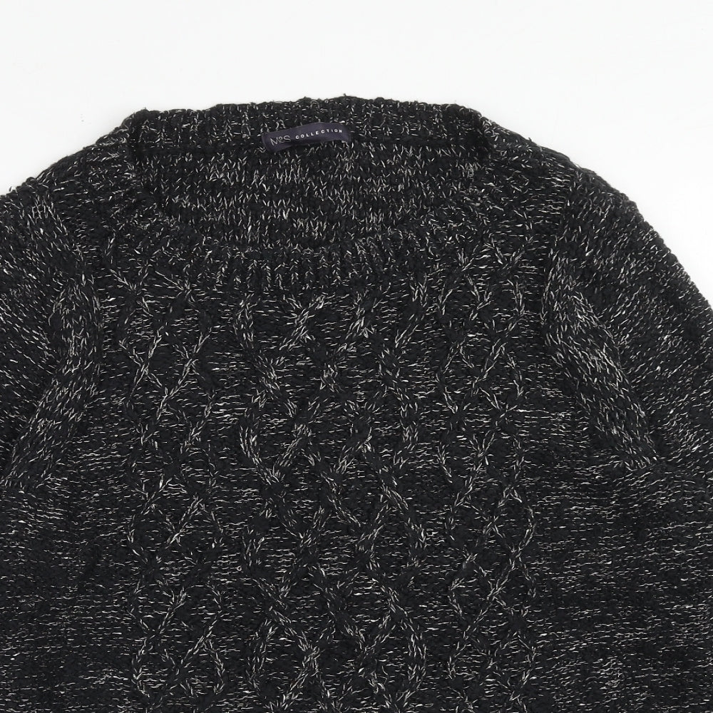 Marks and Spencer Womens Black Round Neck Cotton Pullover Jumper Size 10
