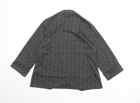 CMD Womens Grey Geometric Jacket Blazer Size M