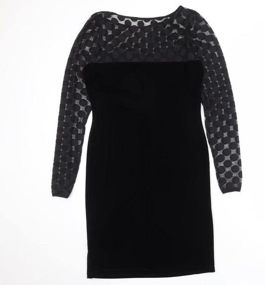 Oli Womens Black Polyester Shift Size 12 Round Neck Pullover