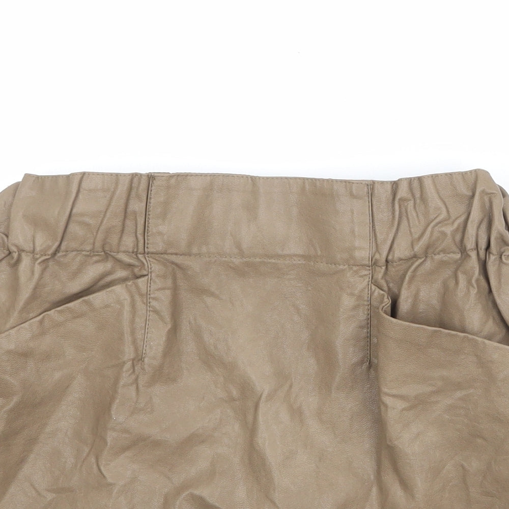 Zara Womens Brown Polyester A-Line Skirt Size XS