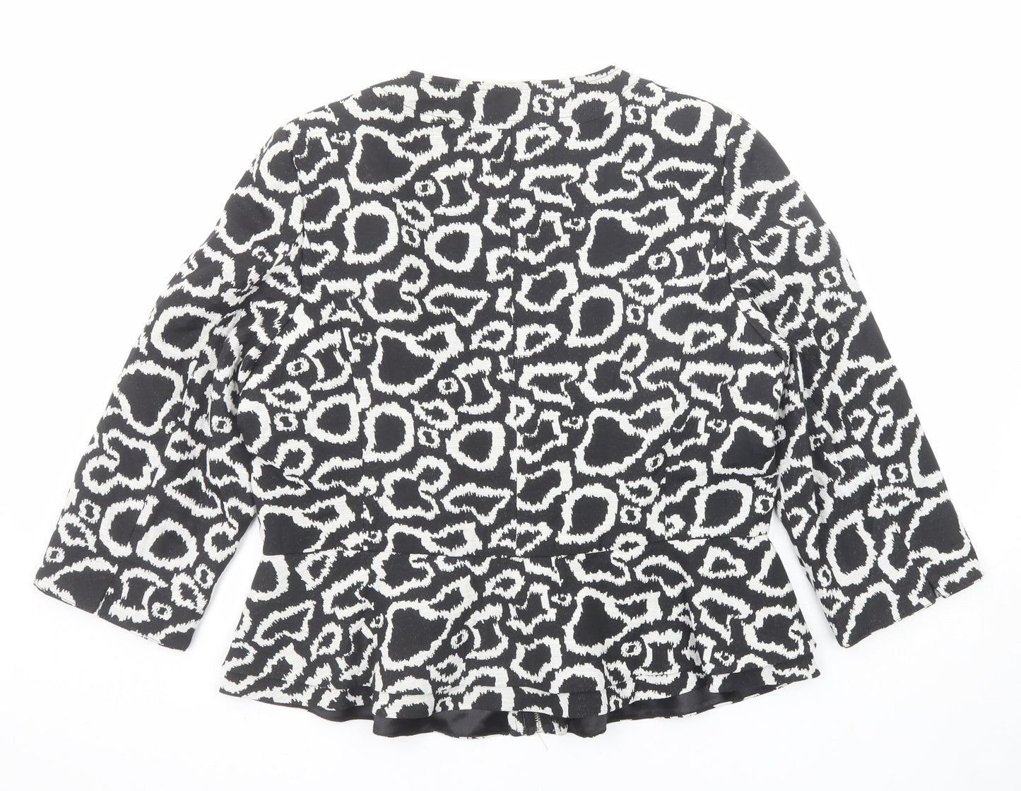 Per Una Womens Black Geometric Jacket Size 18 Zip