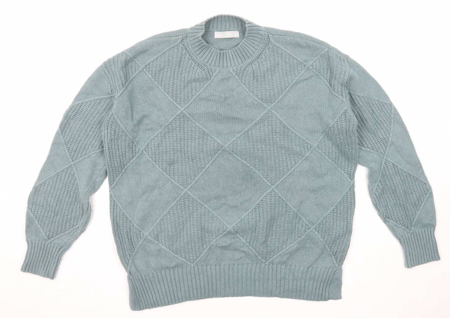 Marks and Spencer Womens Blue Round Neck Cotton Pullover Jumper Size M