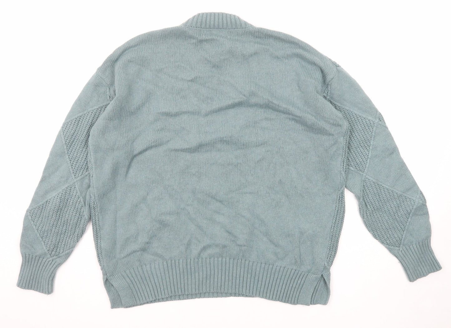 Marks and Spencer Womens Blue Round Neck Cotton Pullover Jumper Size M