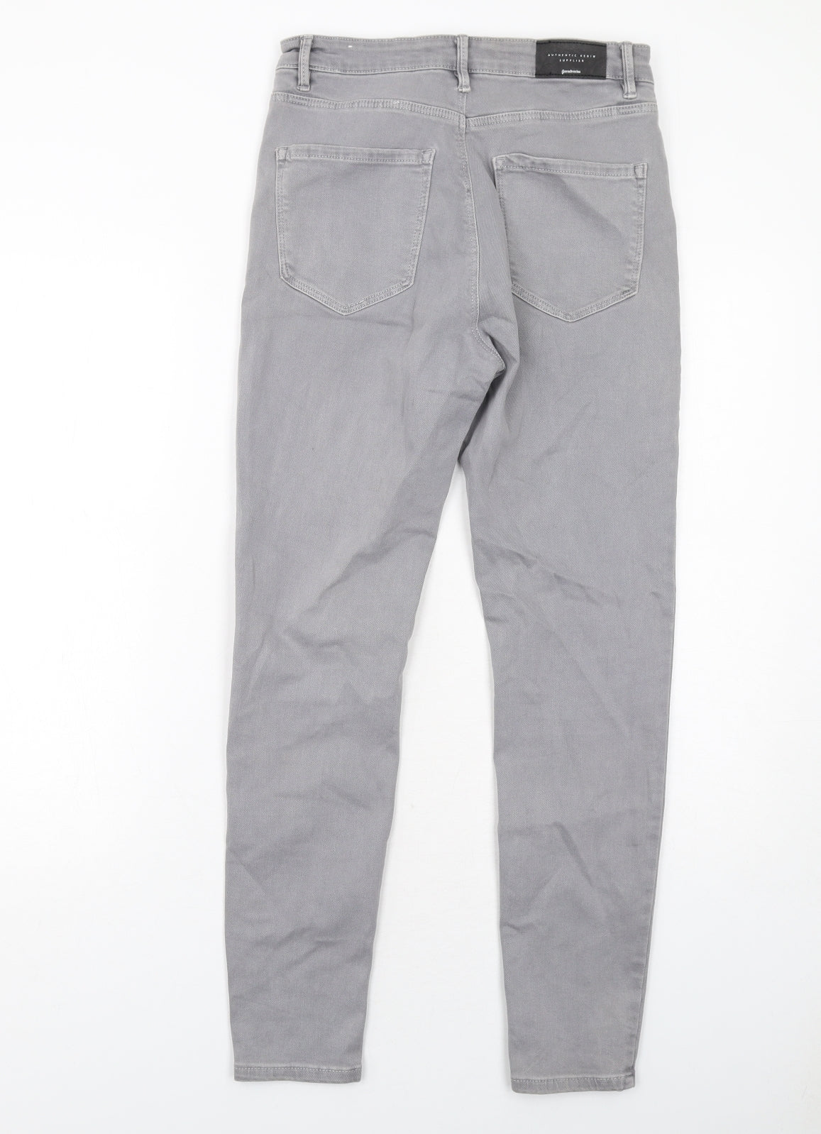 Stradivarius Womens Grey Cotton Skinny Jeans Size 12 Regular Zip