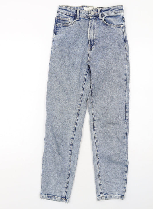 Stradivarius Womens Blue Cotton Skinny Jeans Size 6 Regular Zip