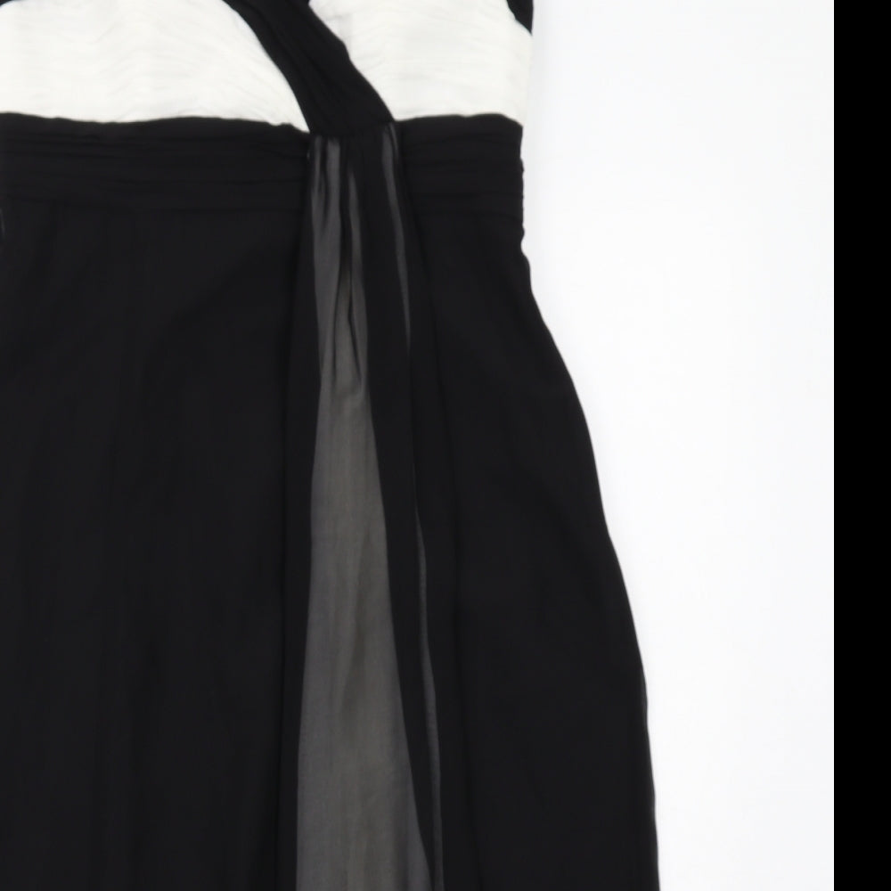 Debut Womens Black Colourblock Polyester Ball Gown Size 12 Sweetheart Zip