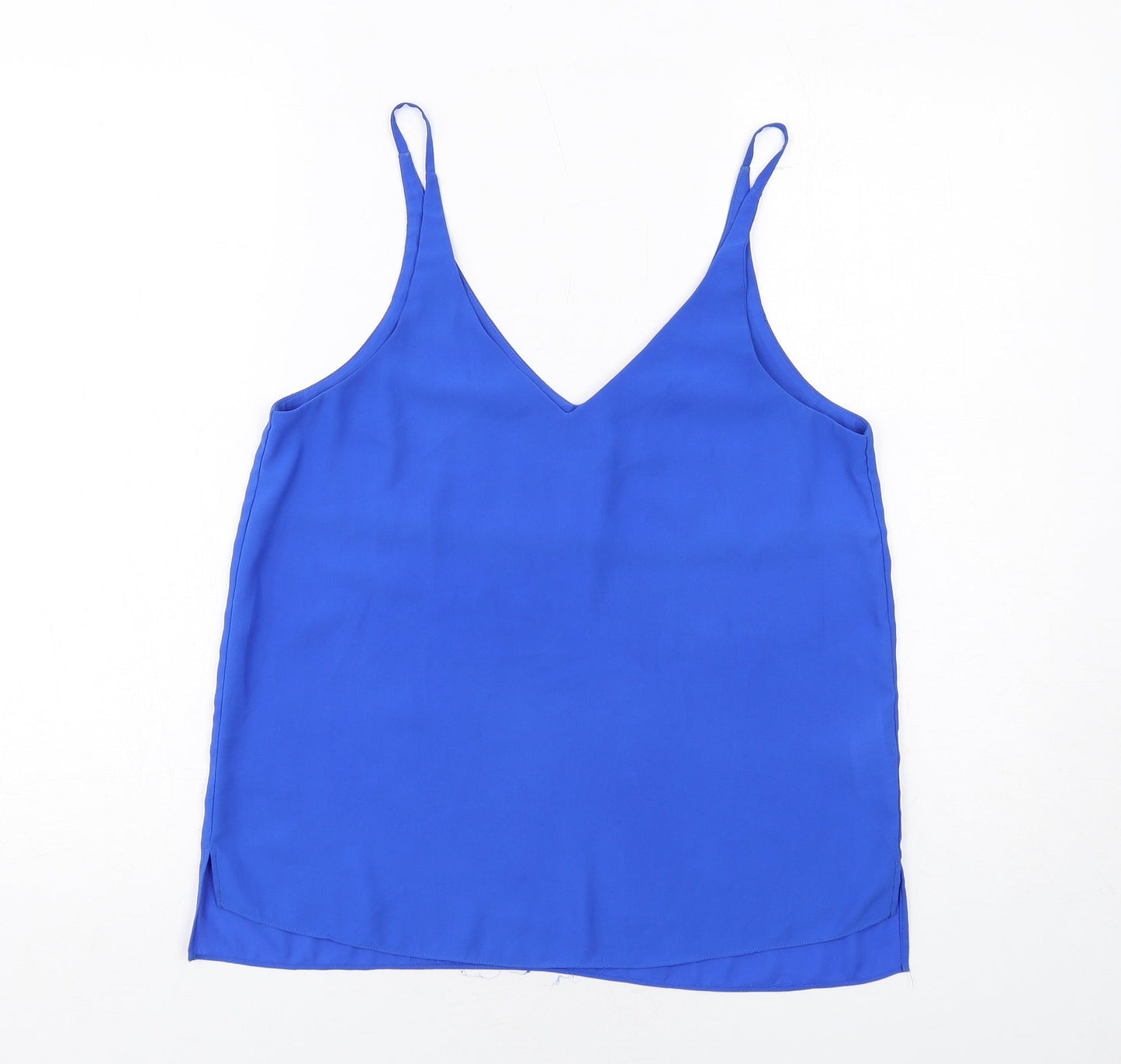 Topshop Womens Blue Polyester Basic Tank Size 10 V-Neck