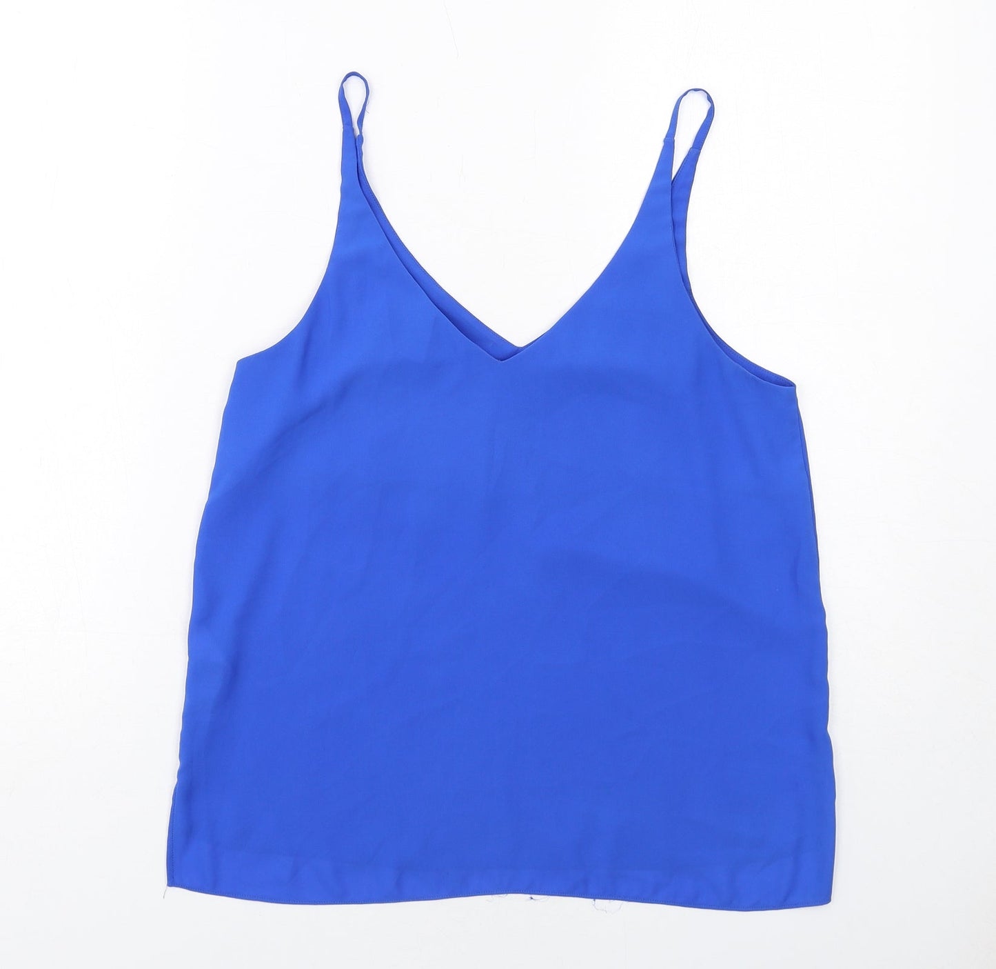 Topshop Womens Blue Polyester Basic Tank Size 10 V-Neck