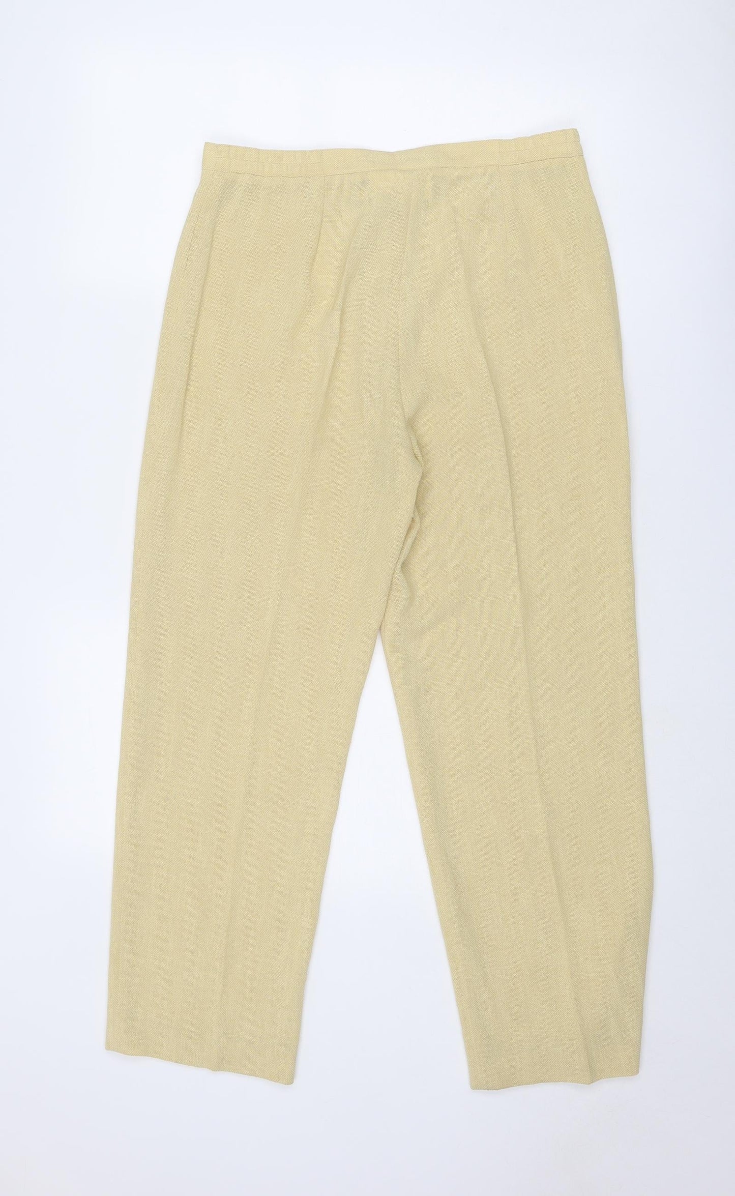 Libra Womens Yellow Polyester Trousers Size 12 Regular Zip