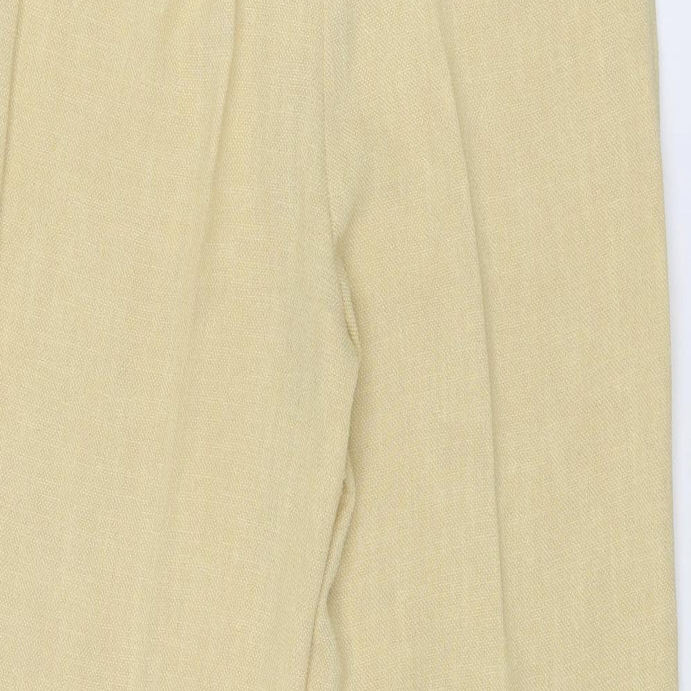 Libra Womens Yellow Polyester Trousers Size 12 Regular Zip